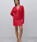 Lorin button-up cardigan red