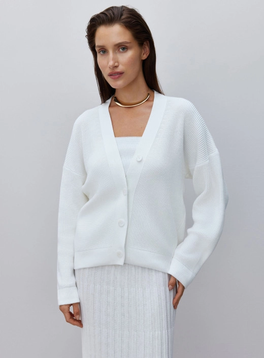 Lorin button-up cardigan milk 
