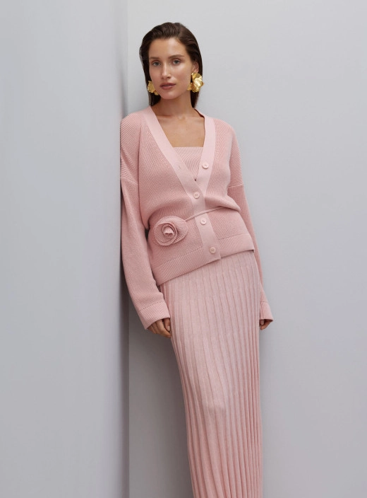 Lorin button-up cardigan powder
