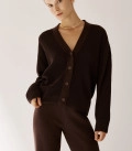 Lorin button-up cardigan chocolate