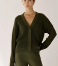 Lorin button-up cardigan khaki