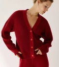 Lorin button-up cardigan burgundy