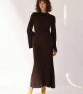 Secret Dress with slits on the sleeves chocolate
