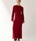 Secret Dress with slits on the sleeves burgundy