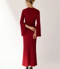Secret Dress with slits on the sleeves burgundy