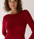 Flow dress with an accent neckline on the back burgundy