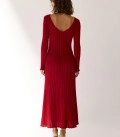 Flow dress with an accent neckline on the back burgundy
