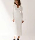 Nová Polo dress with a slit at the hem milk