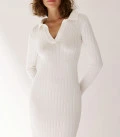 Nová Polo dress with a slit at the hem milk