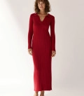 Nová Polo dress with a slit at the hem burgundy