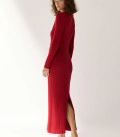 Nová Polo dress with a slit at the hem burgundy