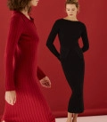 Nová Polo dress with a slit at the hem burgundy