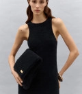 Maxi dress made of fluffy yarn Touch black