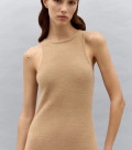 Maxi dress made of fluffy yarn Touch caramel