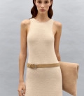 Maxi dress made of fluffy yarn Touch beige