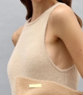 Maxi dress made of fluffy yarn Touch beige