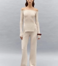 Top with bare shoulders Nude ivory