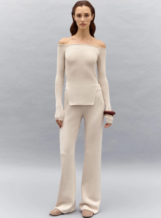 Nude-Longi: suit with trousers and top ivory
