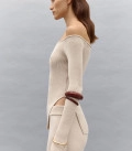 Top with bare shoulders Nude ivory