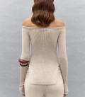 Top with bare shoulders Nude ivory