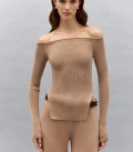 Топ с обнаженными плечами Nude карамель