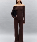 Nude-Longi: suit with trousers and top chocolate