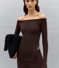 Nude-Longi: suit with trousers and top chocolate