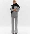 Endless: sweater and straight-leg pants set gray
