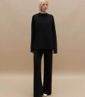 Endless: sweater and straight-leg pants set black