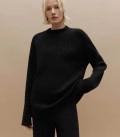Endless: sweater and straight-leg pants set black