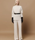 Endless: sweater and straight-leg pants set light beige