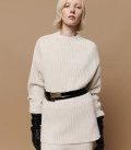 Endless: sweater and straight-leg pants set light beige