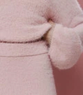 Noel: Set made of fluffy yarn with oversized sweater and mini skirt pink