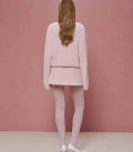 Noel: Set made of fluffy yarn with oversized sweater and mini skirt pink
