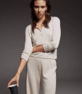 Jane set with flared trousers and jumper ivory