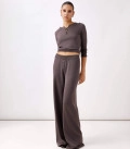Jane set with flared trousers and jumper cappuccino