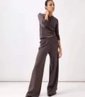 Jane set with flared trousers and jumper cappuccino