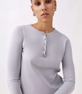 Jane set with flared trousers and jumper gray