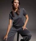 Jane-Moss trouser set with T-shirt graphite