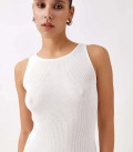 Kate mini dress with ribbed knit milk