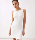 Kate mini dress with ribbed knit milk