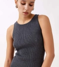 Kate mini dress with ribbed knit graphite