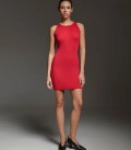 Kate mini dress with ribbed knit red