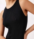 Kate midi dress with ribbed knit black