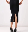 Kate midi dress with ribbed knit black