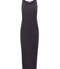 Kate midi dress with ribbed knit graphite