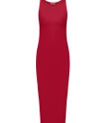 Kate midi dress with ribbed knit red
