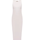 Kate midi dress with ribbed knit milk