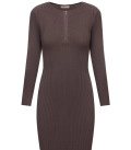 Cindy ribbed mini dress with zipper neckline cappuccino
