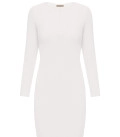 Cindy ribbed mini dress with zipper neckline milk